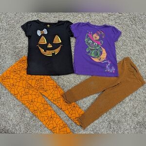 5t Halloween clothing bundle girl kitty jack-o'-lantern glitter spiderwebs cat